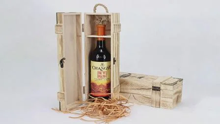 Cassetta per vino singola in legno con design antico restaurativo