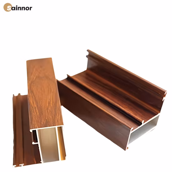 Profilo in alluminio con venatura del legno a tubo cavo con stecche metalliche personalizzate per decorazioni interne ed esterne